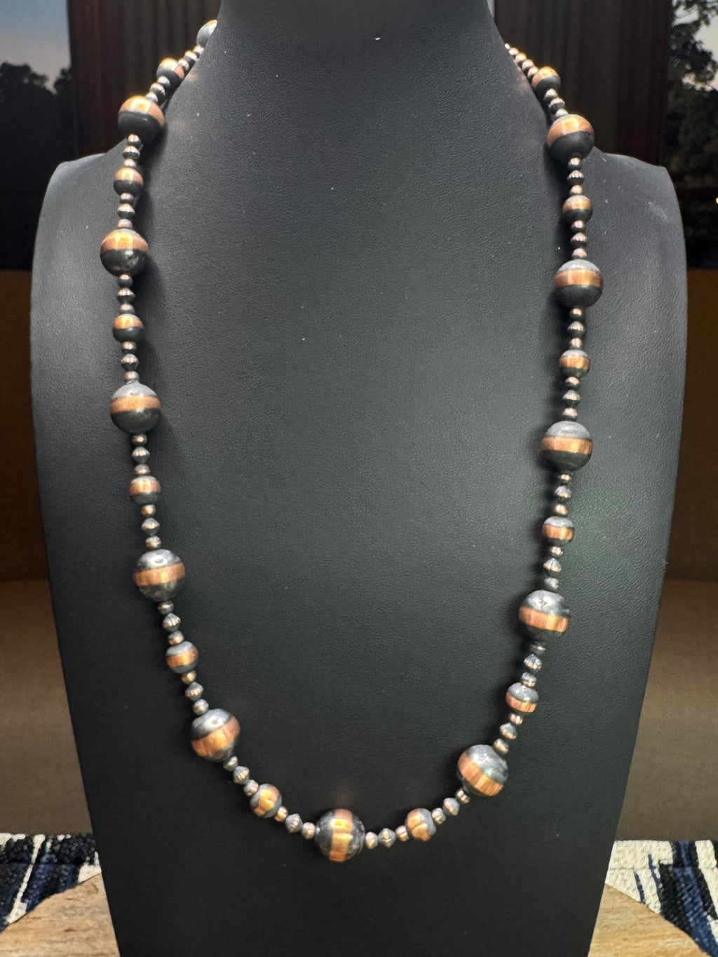 3005 - 22" Copper Variegated Beaded Necklace
