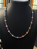 16” Cotton Candy & Sterling Silver Bead Necklace - 6mm/3mm