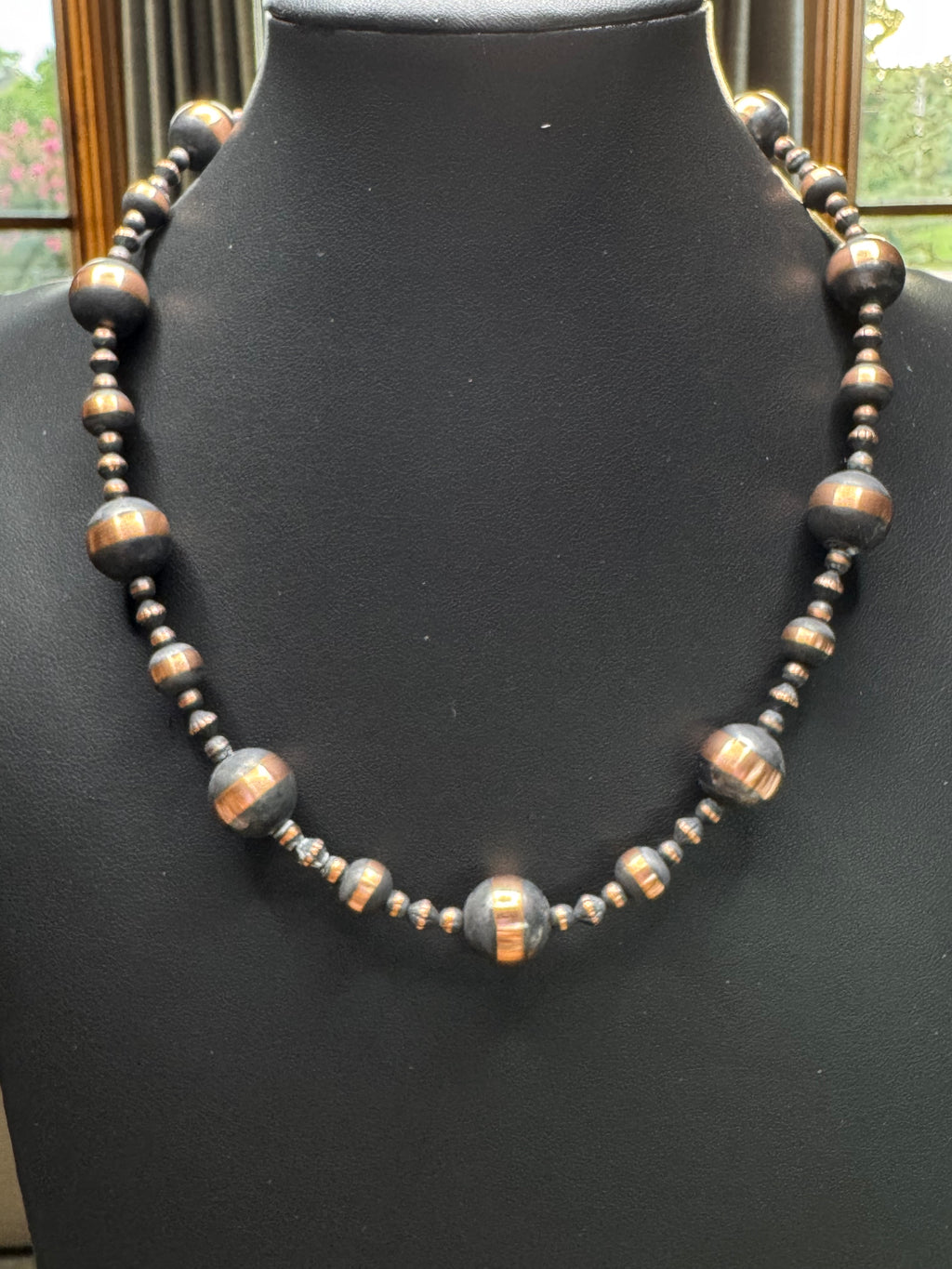 3004 - 18” Copper Variegated Beaded Necklace